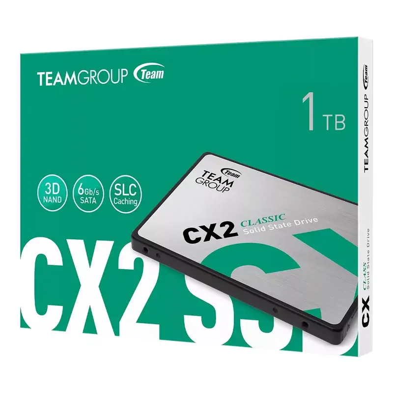 تصویر جعبه اس‌اس‌دی تیم‌گروپ CX2 ظرفیت 1 ترابایت