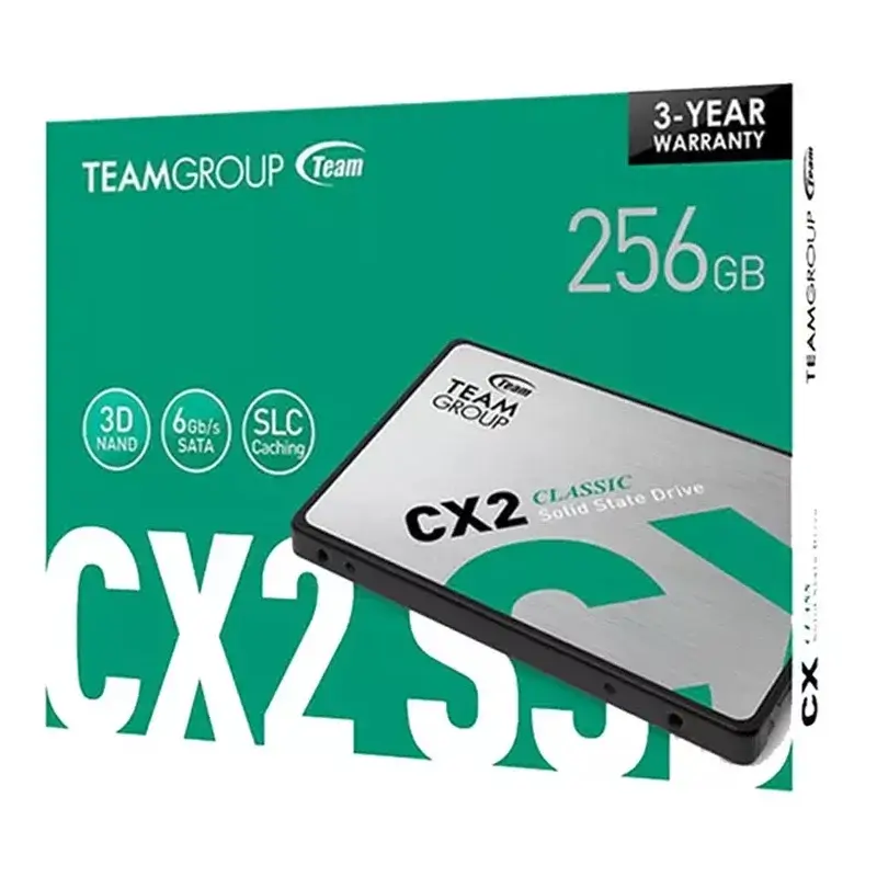 تصویر جعبه حافظه اس‌اس‌دی تیم‌گروپ CX2 ظرفیت 256 گیگابایت