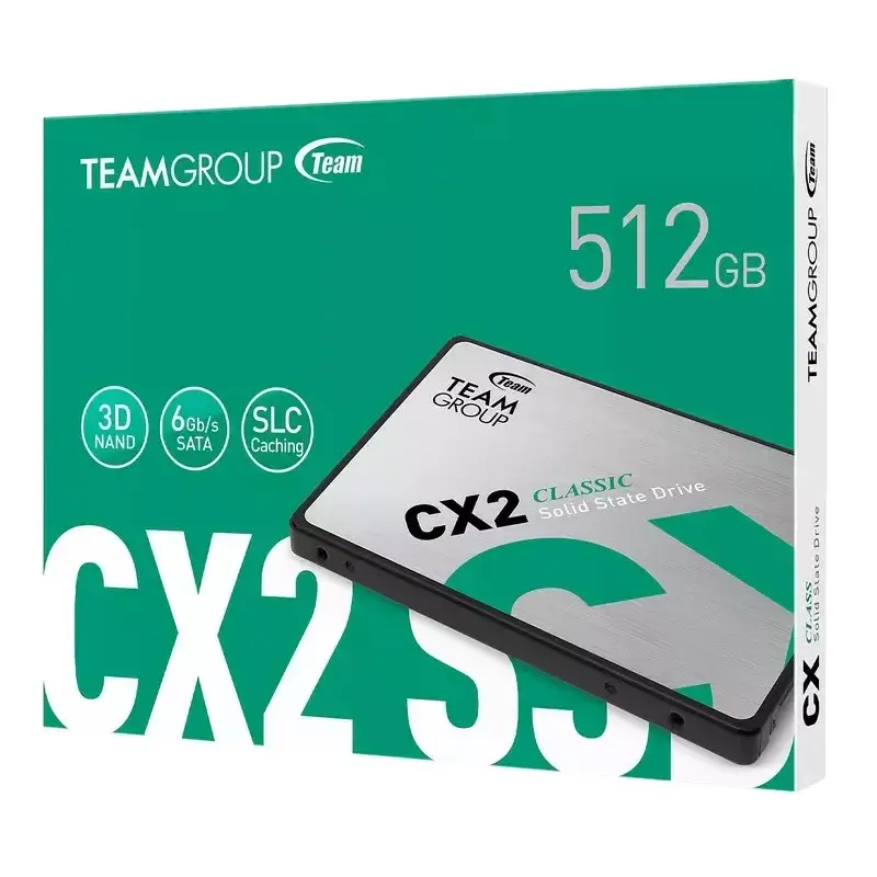 تصویر جعبه اس‌اس‌دی تیم‌گروپ CX2 ظرفیت 512 گیگابایت