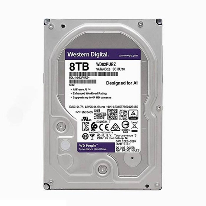 تصویر هارد اینترنال وسترن دیجیتال Purple 8tb